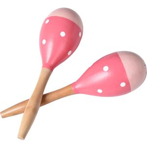Maracas for Adults Kids Babies, Wooden Maracas Shaker Musical Instrument (Pink-Smile)