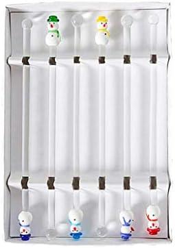 Dinner Spoon Set Christmas Tree Snowman Christmas Atmosphere Glass Stirring Stick Lengthened Stirring Stick Set Gift Box Dinner Spoon/Soup Ladles Set of 16