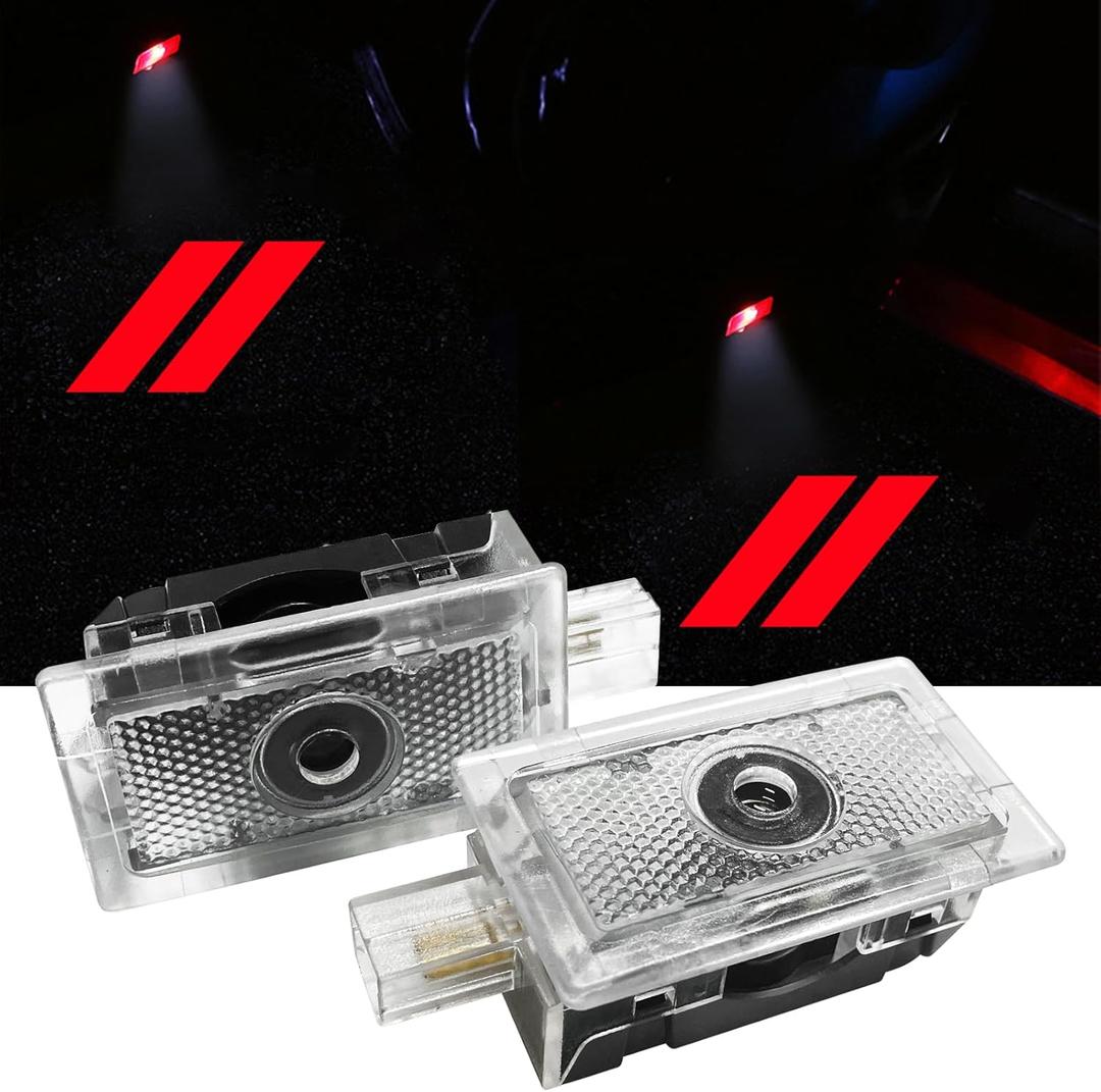 2Pcs/Set Car Door Lights for Dodge Charger 2010-present, Courtesy LED Ghost Shadow Light Projector Lamps Accessories (red)
