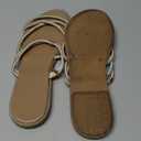 OYOANGLE Women's Rhinestone Strappy Open Toe Slide Sandals Slip on Casual Flat Sandals 38