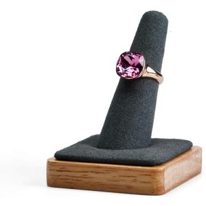Oirlv Single Finger wooden ring display stand Jewelry Showcase Display Holder (Grey)