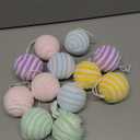 Syhood 12 Pcs Pastel Candy Christmas Ornaments 2.36'' Fluff Peppermint Christmas Ornaments Decoration Candy Ball for Tree Decoration Bowl Basket Vase Fillers