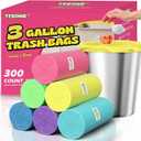 300 Count 3 Gallon Trash Bags - 12 Liter Colored Small Garbage Bags Unscented Wastebasket Liners Heavy Duty & Leakproof Mini Can Liners for Bathroom Toilet Home Office