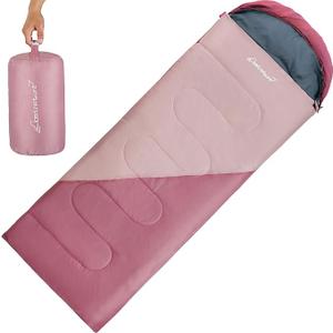 Clostnature Sleeping Bag for Adults and Kids - Lightweight Camping Sleeping Bag for Girls, Boys, Youths, Ultralight Backpacking Sleeping Bag for Cold Weather - Compression Sack Included (Left Zipper) (3 Lbs, Pink)