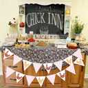 Chicken Themed Pennant Banners Chicken Birthday Party Decorations 2PCS Pink Checkered Chicken Banner Barnyard Farm Animal Theme Baby Shower Decor for Girls Little Chick Bday Supplies