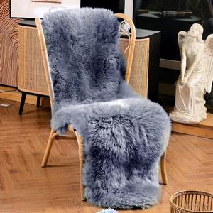 LLB Genuine Sheepskin Area Rug Wool Rug Fur Carpet Fluffy Shaggy Fur Rug for Living Room Kids Bedroom Real Sheepskin Throw Lambskin Rugs Sofa Mat Chair Seat Covers (Carbon Gray, 2 x 6 ft Sheepskin)