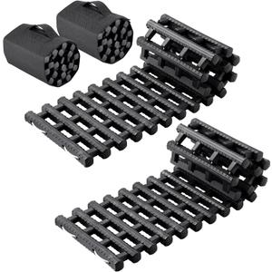 VEVOR 7 TON Traction Boards with TPR Material, Recovery Boards for Off-road Vehicles/Cars/Pickups/SUVs/RVs, Pair Tire Traction Mats on Snow, Sand, Mud and Loose Terrain, Storage Bags, Short, Black