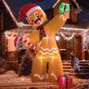 Nialnant 8FT Christmas Inflatable Gingerbread Man Outdoor Decoration, Cute Christmas Blow Up Yard Decorations with LED Lighted for Yard Holiday Indoor Lawn Decor