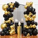 YMSZ Black and Gold Balloons, Black and Metallic Gold Balloons Garland Arch Kit for 2026 Graduation Decorations, Birthday Party, Prom, Retirement, Masquerade, Anniversary Party Decorations
