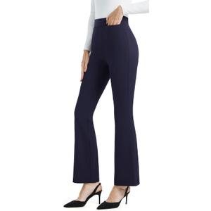 AFITNE Women's Yoga Dress Pants (Black, L)