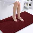 OLANLY Large Bathroom Rugs 40x24, Extra Soft Absorbent Chenille Bath Rugs, Rubber Backing Quick Dry, Machine Washable Bath Mats for Bathroom Floor, Tub and Shower, Home Decor Accessories, Burgundy