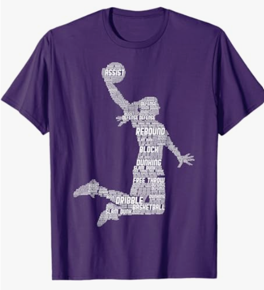 Basketball Girl Women Kids Girls T-Shirt Small, Purple