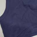 Abardsion Women's Crew Neck Racerback Knit Ribbed Basic Sleeveless Crop Tank Tops (Medium, Navy Blue)