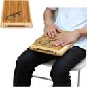 GECKO Travel Cajon, Zebra Wood Percussion Instrument with Internal Guitar Strings, Compact Size, Portable