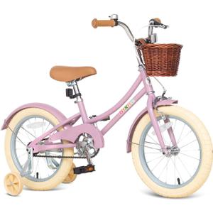 Retro Design Girls Bike with Basket and Coaster Brake for 3-13 Years Old Kids, 14 16 18 Inch Cruiser Bicycle for Toddlers with Training Wheels, 20 24 26 Inch with Kickstand, Multiple Colors (Pink) Retro Design Girls Bike with Basket and Coaster Brake for 3-13 Years Old Kids, 14 16 18 Inch Cruiser Bicycle for Toddlers with Training Wheels, 20 24 26 Inch with Kickstand, Multiple Colors (Pink)