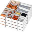 Criusia Drawer Organizer Clothes, 24 Pack Dresser Organizer Bins for Nursery Bedroom, Closet Organization and Storage Dividers for Clothing, Baby Clothes, Underwears, Socks (White)