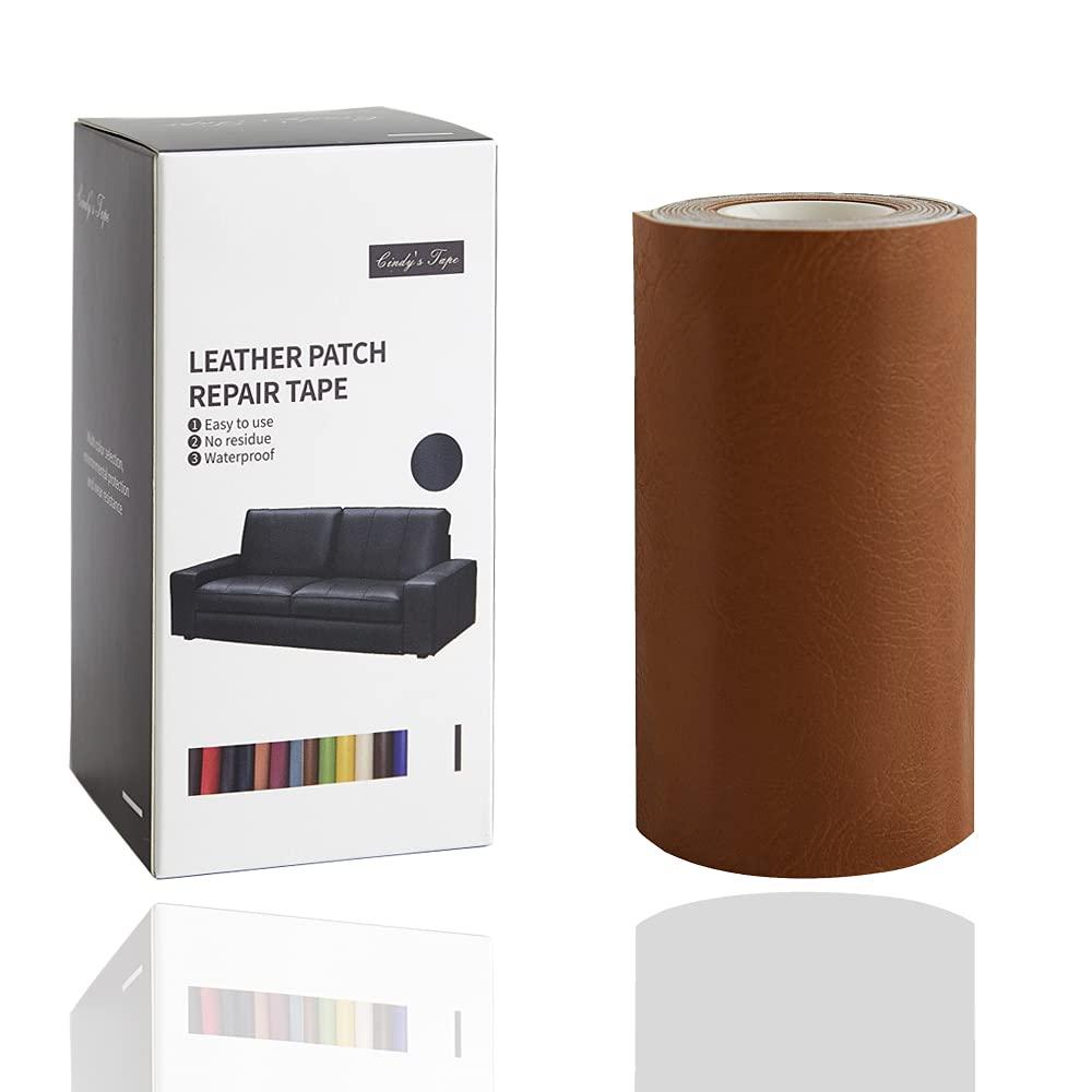 Leather Repair Tape kit Patch Heavy Duty, Retro Khaki 4x60 inch Self Adhesive Patch for Couch, Sofa, Car Seat, Handbag, Furniture, Drivers Seat, Computer Chair First Aid Vinyl Repair Kit (4*60 inch)
