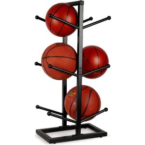 Basketball Organizers Metal Ball Storage Rack Sports Storage for Indoor Outdoor