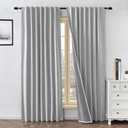 100% Blackout Curtains for Living Room, 96 Inch Curtains 2 Panel Set Light Blocking, Back Tab & Rod Pocket Thermal Insulated Drapes Bedroom Windows Home Decor(52W  96L inch, Greyish White)