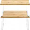 SONGMICS Cabinet Organizer Shelf, Set of 2 Kitchen Counter Shelves, Kitchen Storage, Spice Rack, Stackable, Expandable, Metal and Engineered Wood, Cloud White and Natural Beige UKCS02NW
