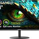SANSUI Computer Monitor 24 inch IPS Eye Care 1080P Display HDMI,VGA Ports with 178° Viewing Angle/Frame-Less/Tilt/VESA Compatible for Office and Home