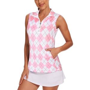 Tanst Sky Women's Sleeveless Golf Shirt Quick Dry Zip Up Workout Tennis Tops with Pockets. S Tanst Sky Women's Sleeveless Golf Shirt Quick Dry Zip Up Workout Tennis Tops with Pockets. S