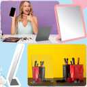 Amyhill 2 Pcs Counter Top Mirror Freestanding Single Self-Portrait Mirror Single Sided Acrylic Desk Glass for Tabletop Bedroom Office Bathroom Home Dorm (12 x 18 Inch)