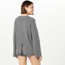 The Drop Women's Alice Crew-Neck Back-Slit Ribbed Pullover Sweater (X-Large, Charcoal)