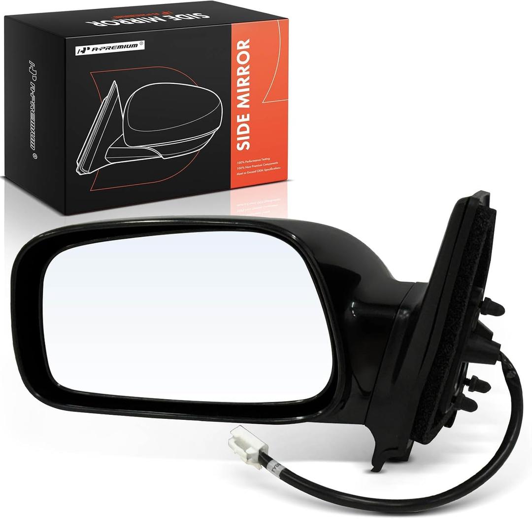A-Premium Left Driver Side Power Door Mirror - Compatible with Toyota Corolla 2003 2004 2005 2006 2007 2008 - Non-Heated Non-Folding Black Outside Rear View Mirror - Replace# 8794002380