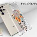 Compatible with Samsung Galaxy S24 Ultra Case Cute Clear for Women,Cool Transparent Silicone Phone Cases Cover - Orange Dreamcatcher Flowers