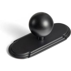 Goo-Ki 25mm(1 Inch) Matte Black Cabinet Knob with Backplate,Modern Cabinet Pulls with Zinc Alloy Material, Delicate Knob for Dresser, Drawer,Wardrobe Cabinet,6 Pack