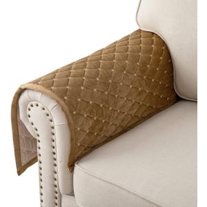 Eismodra Armrest Covers,Couch Cover,Sofa Cover,Backrest Covers,Anti-Slip Armchair Slipcovers for Dogs Cats Pet Loveseat Recliner Leather L Shaped,Coffee 28 x 28 Inches (Only 1 Piece)
