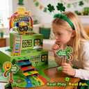 LEKSON St. Patricks Day Leprechaun Trap Craft Kit for Kids, Rainbow Treasure DIY Decoration Scene with Path, Signs & Accessories, Classroom & Holiday Activity Set (Green01)