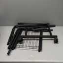 Clothes Rack - Double Rods Clothing Rack with Mesh Shelf, Hooks & Wheels, Metal Clothing Racks for Hanging Clothes & Bags, Multifunctional Garment Rack for Laundry, Black, 28.7" x 16.5" x 59.1"