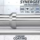 Synergee 1" Standard Barbell – 4.7' Bar, 5.58 kg/12.3 lb, Fits 1" Plates