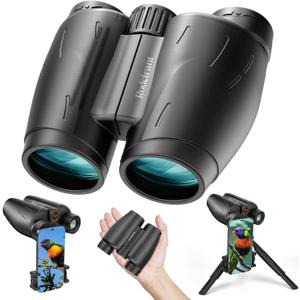 25X30 HD Binoculars for Adults with Universal Phone Adapter,Tripod and Tripod Adapter- Large View Waterproof Binoculars with Super Bright for Bird Watching,Hunting,Theater and Concerts (Black)