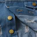 Feidoog Baby Boys Plaid Denim Jacket Toddler Button Down Long Sleeve Lightweight Coat Outerwear (Blue, 4-5T)