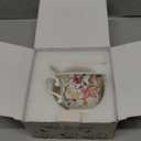 Bone China Tea Cup and Saucer Set with SpoonElegant Floral Tea Cup Set (7 oz) British Coffee Latte Mug for Birthday Party Christmas gift for Friends (flower-R01)