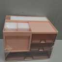 Multi-Functional Desk Organizer with 3 Drawer and 8 Compartments, Pink