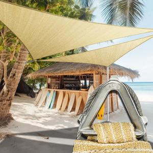 Royal Shade Heavy Duty 28' x 28' x 28' Beige Sun Shade Triangle Pro Ring Shade Sail, 260 GSM Commercial Grade UPF50 Sunshade, Reinforced Corners & Edges Royal Shade Heavy Duty 28' x 28' x 28' Beige Sun Shade Triangle Pro Ring Shade Sail, 260 GSM Commercial Grade UPF50 Sunshade, Reinforced Corners & Edges