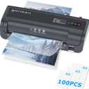 BONSEN A4 Laminator Machine, 9.33-Inch Thermal Laminator with Never Jam Technology, 100 Laminating Sheets, Laminates Photos Cards Documents, 4-in-1 Personal Laminators for Teachers Home Office School