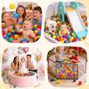 Hovenlay Ball Pit Balls Phthalate Free BPA Free Crush Proof Plastic - 7 Bright Colors in Reusable Play Toys for Kids with Storage Bag