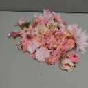 rongflower Fake Flower Heads for Crafts - Pink Silk Artificial Roses, Peonies, Daisies & Mini Floral Heads Bulk (48-Pack) for Wedding Decor, Graduation Cap, Cake Topper, Baby Shower, Home Decoration
