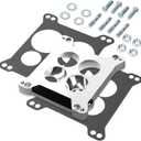 Edelbrock Carburetor Adapter 2696, Aluminum Carburetor Carb Spacer Plate 0.85 inch, Square Bore to Spread Bore Carburetor Adapters Kits for Stock Quadrajet & Thermo-Quad Manifold with Flange Gaskets
