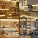 PAUTIX COB LED Strip Lights with RF Remote,UL Listed Dotless LED Lights Dimmable 3000K Warm White,Super Bright 16.4ft Flexible 24V LED Tape Light,for Kitchen Cabinets,Bed,Office,Stairs Indoor Lighting
