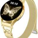 Adorve Slim Metal Strap Compatible with Galaxy Watch 7 Band, Galaxy Watch 6 Band, 5/4/FE/Pro/Classic/Active 2, 20mm Replacement Strap for Samsung Watch Bands for Women with Unique Design