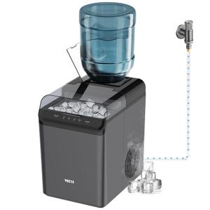 VECYS Cube Ice Maker, Premium Countertop Ice Machine 34LBS Daily Ice Making Capacity and Self-Clean Function with Ice Scoop and Basket, Black