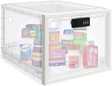 Large Medicine Lock Box for Safe Medication, Lockable Storage Box for Fridge/Snacks Food, Phone Lock Boxes with Combination Code for Home/Dorms/Office Storage Lockers
