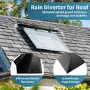 3 pcs Rain Diverter for Roof, 39 Inch Powder Coated Roof Rain Diverter with Nails, Rainwater Splash Guard for Shingle Roofs, Doorways, Windows, Chimneys and Roof Vents, Weatherproof Protection