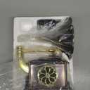 Asommet Gramophone Record Player Retro Turntable All in One Vintage Phonograph Nostalgic for LP with Copper Horn, Built-in Speaker 3.5mm Aux-in/ USB/ FM Radio Size:13.5in